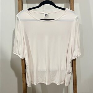 Anne Klein Sheet White Half Sleeve Tee